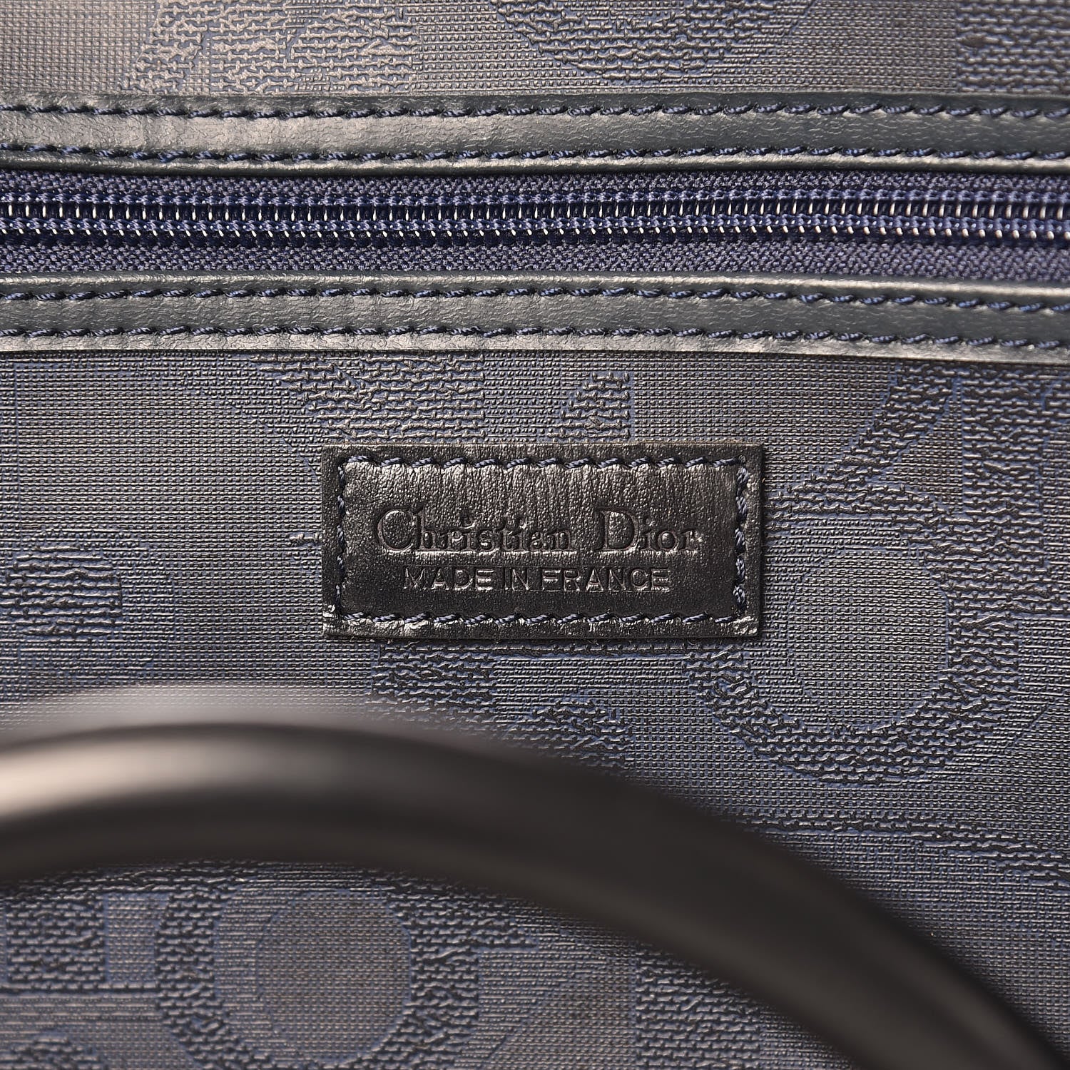 Christian Dior Coated Canvas Duffle Navy Blue 6 of 9