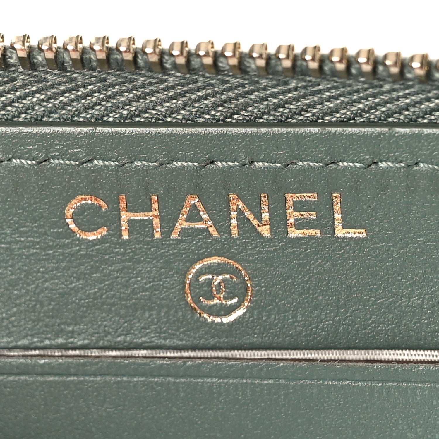 Chanel Iridescent Caviar Quilted Medium Zip Around Wallet Light Green 6 of 9