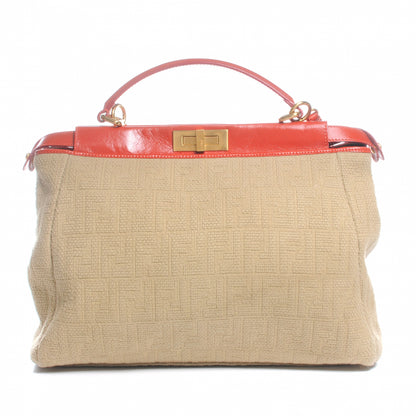 Fendi Corda Zucca Large Peekaboo Iconic Satchel Natural Pumpkin 1 of 9
