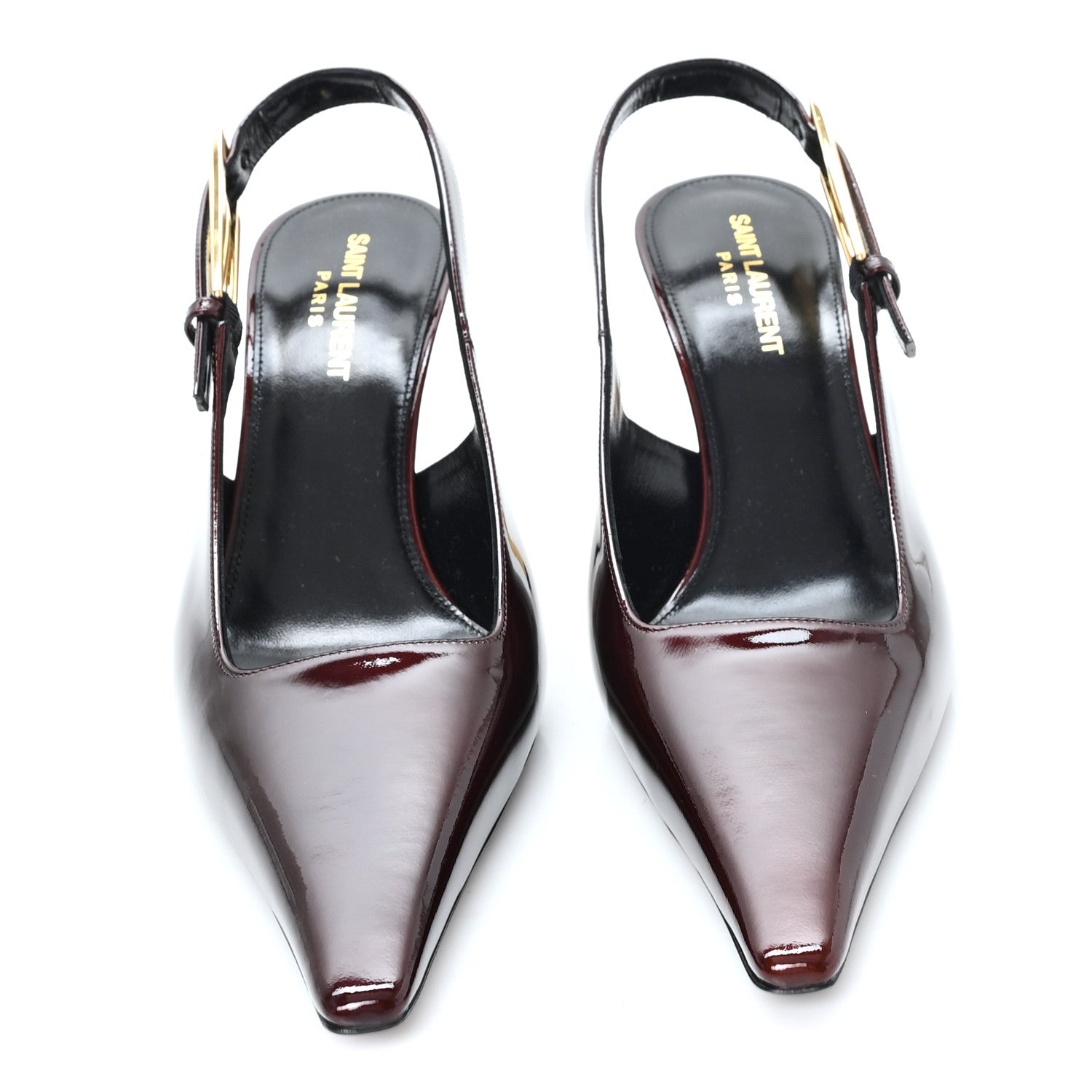 Saint Laurent Vernice Gloss Lee 110 Slingback Pumps 39 Marron Glacé 4 of 11