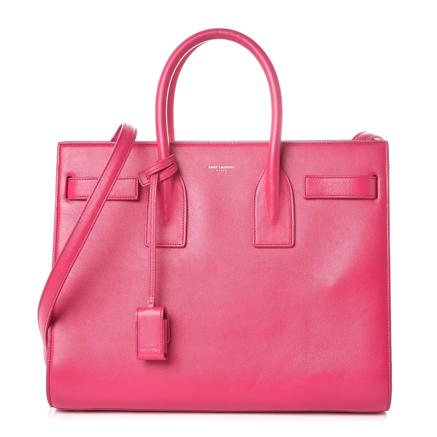 Saint Laurent Calfskin Small Sac De Jour Lipstick Fuchsia 1 of 19