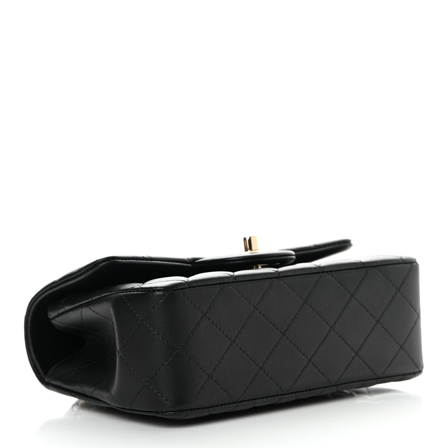 Chanel Lambskin Quilted Mini Top Handle Rectangular Flap Black 4 of 13