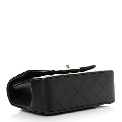 Chanel Lambskin Quilted Mini Top Handle Rectangular Flap Black 4 of 13