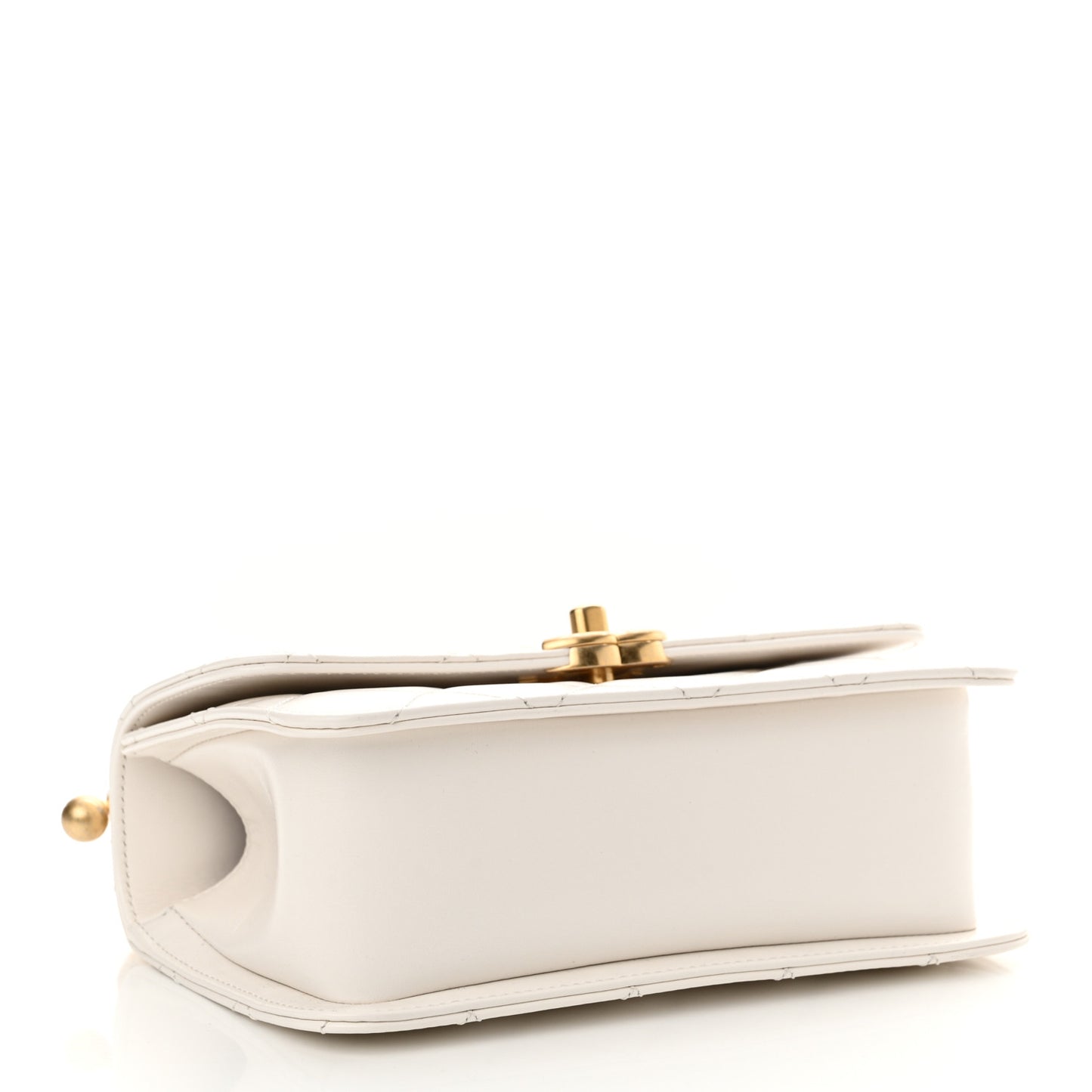 Calfskin Quilted Mini Perfect Fit Flap White