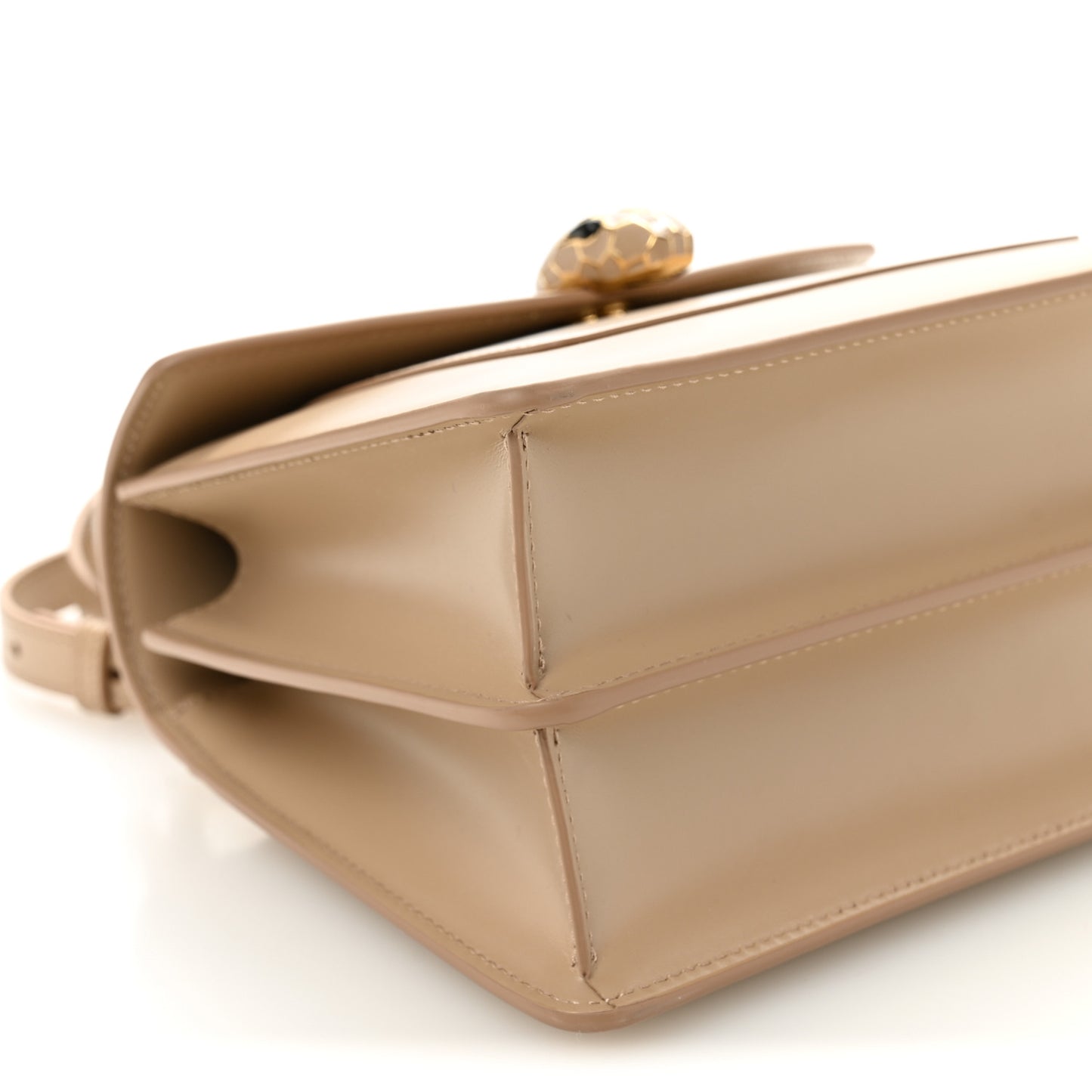 Calfskin Serpenti Forever Medium Top Handle Beige