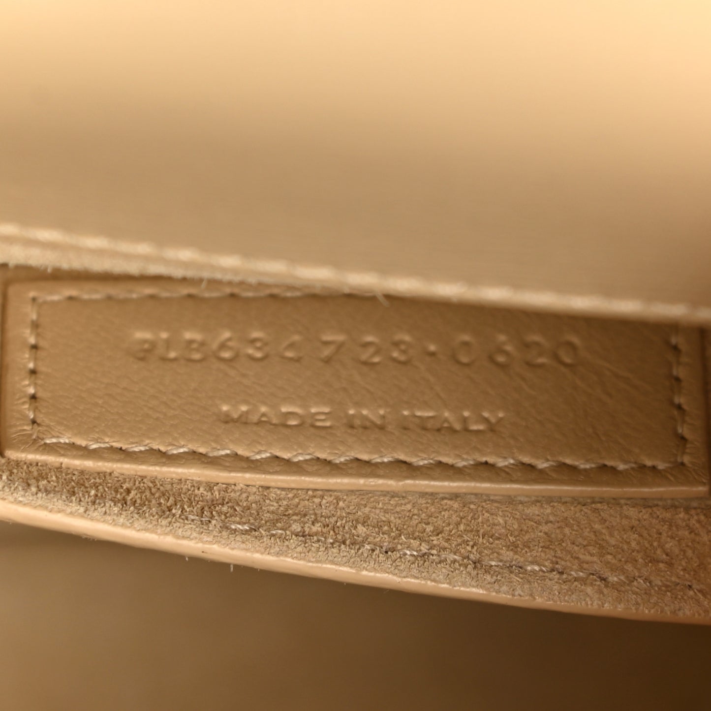 Smooth Calfskin Medium Monogram Sunset Satchel Beige