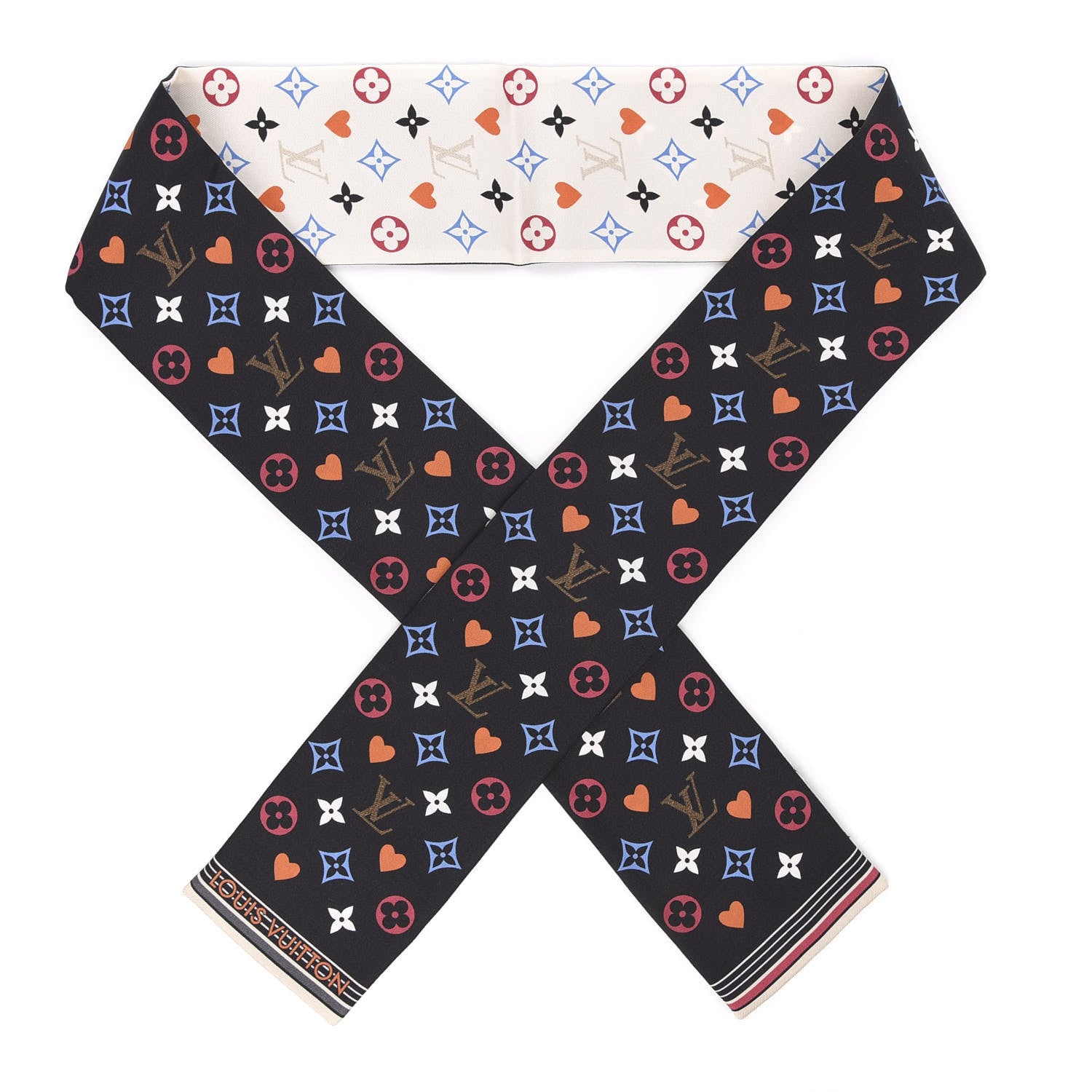 Louis Vuitton Silk Game On Bandeau Black White 1 of 3
