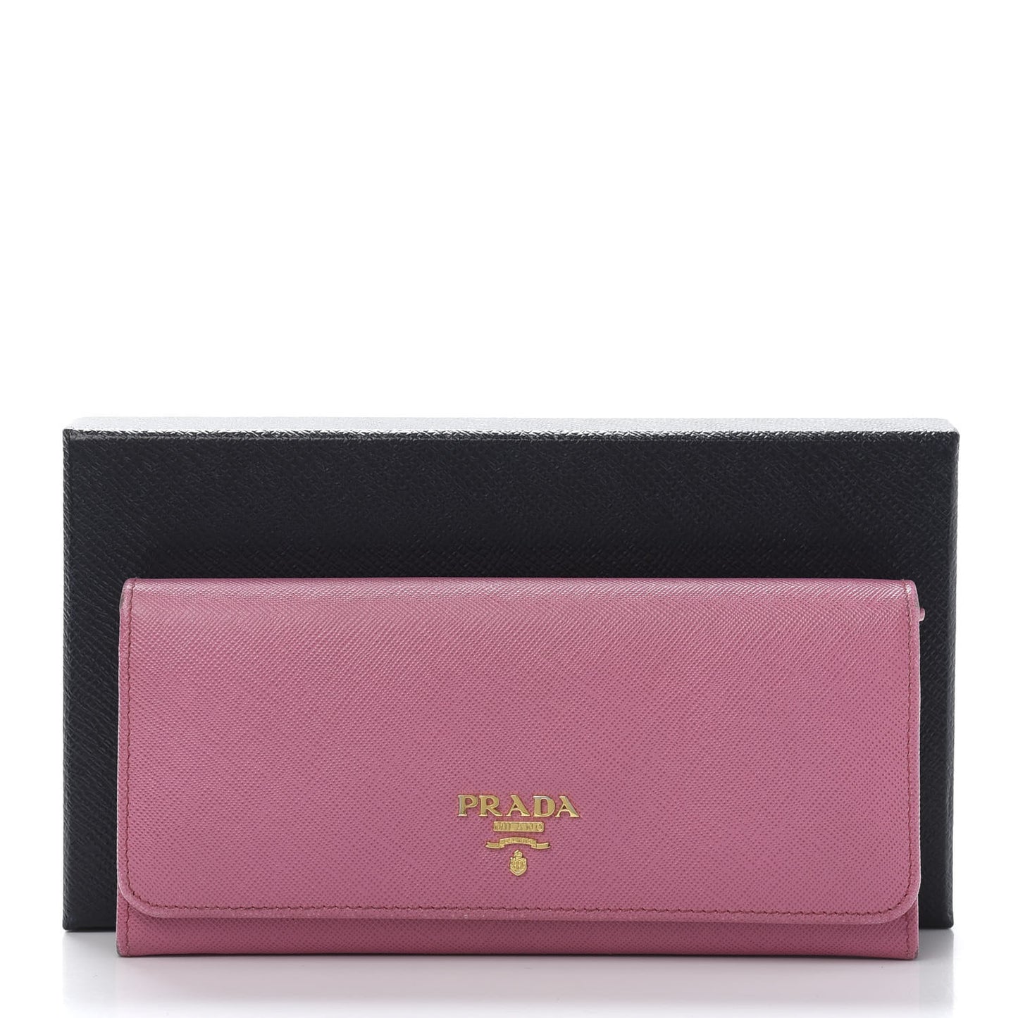 Saffiano Metal Continental Flap Wallet Begonia