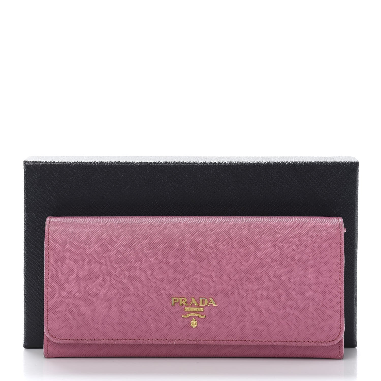 Prada Saffiano Metal Continental Flap Wallet Begonia 12 of 12