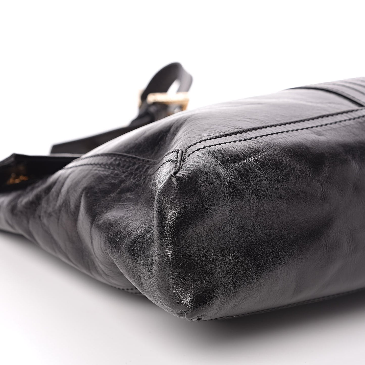 Vitello Acqua Maxi Baguette Shoulder Bag Black