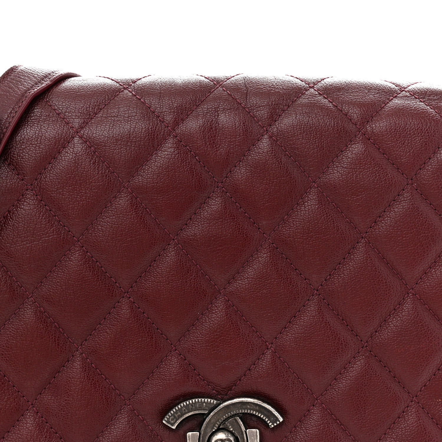 Chanel Goatskin Quilted Large City Rock Flap Burgundy 8 of 10