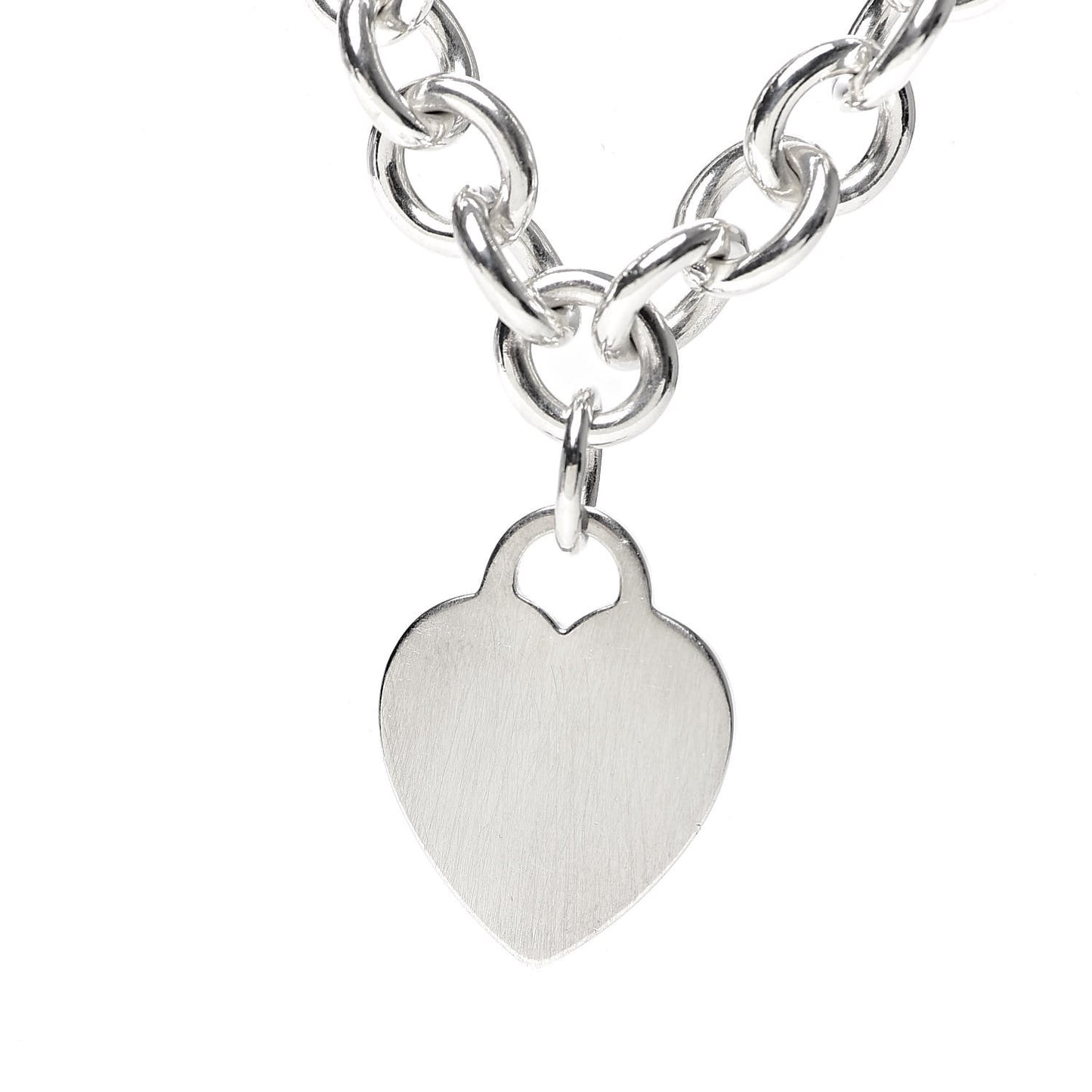 Sterling Silver Heart Tag Necklace