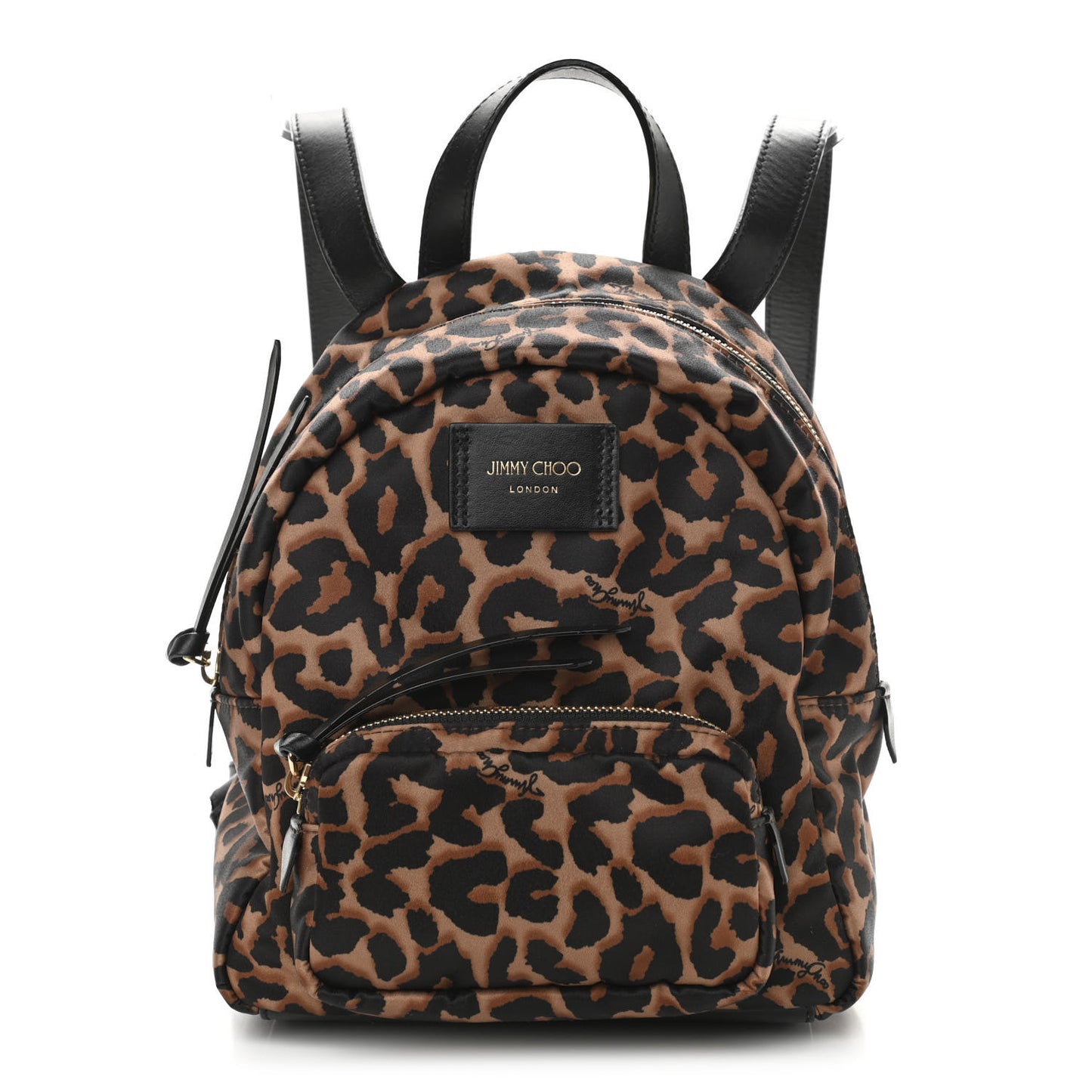 Nylon Leopard Candice Backpack Black
