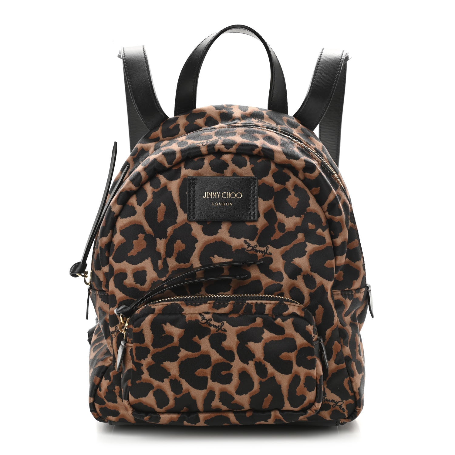 Jimmy Choo Nylon Leopard Candice Backpack Black 1 of 12