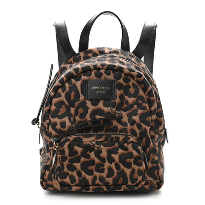 Jimmy Choo Nylon Leopard Candice Backpack Black 1 of 12