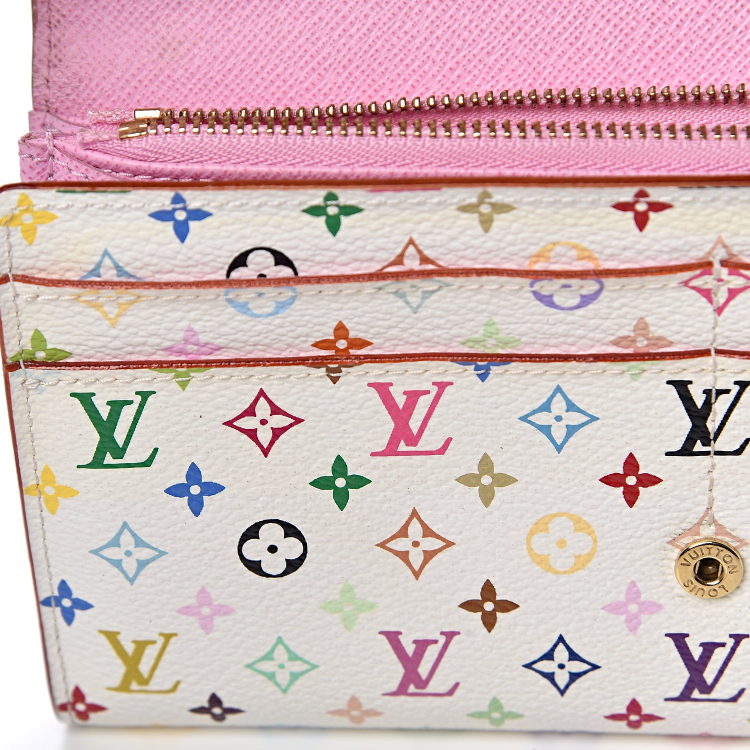 Louis Vuitton Monogram Multicolor Sarah Wallet NM White Litchi 13 of 14
