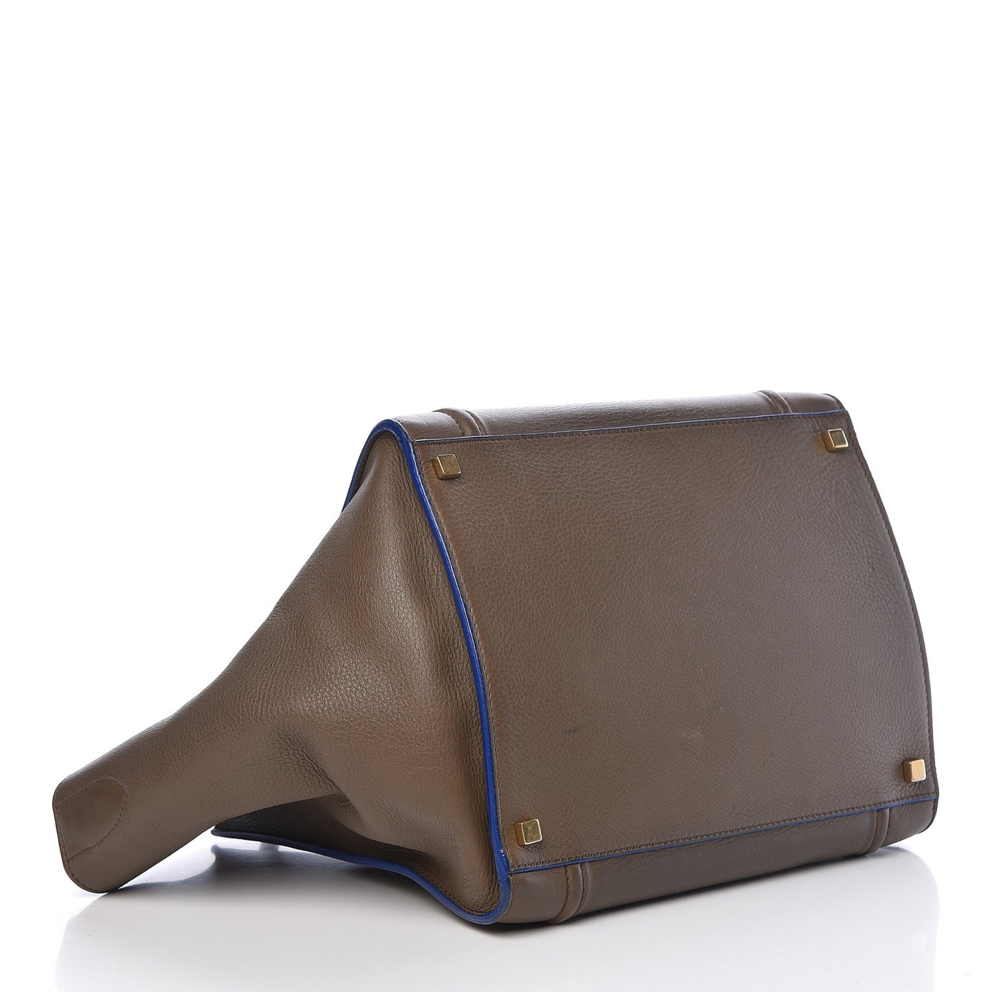 Supple Calfskin Medium Phantom Luggage Khaki Cobalt Trim