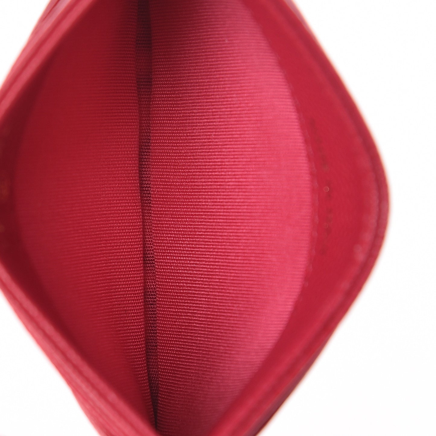 Caviar Camellia Embossed Card Holder Fuchsia