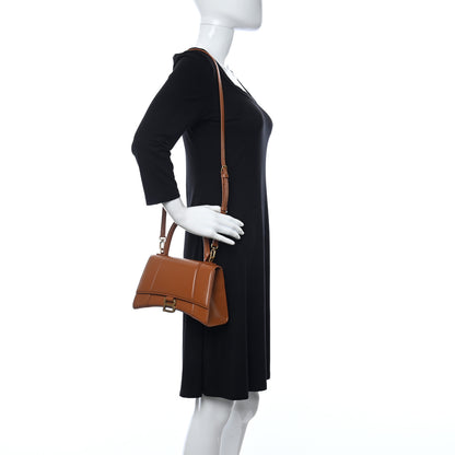 Balenciaga Shiny Box Calfskin Small Hourglass Top Handle Bag Camel 2 of 9