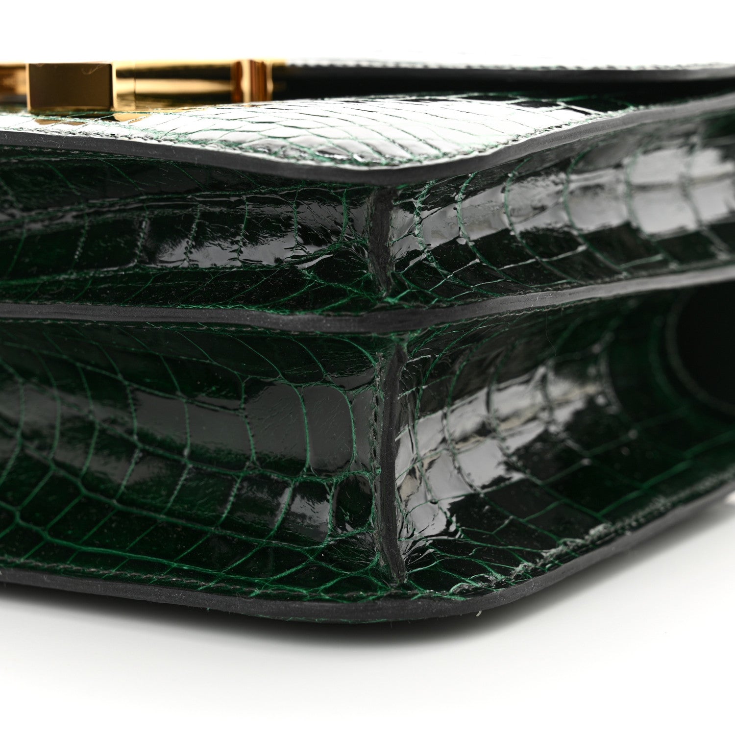 Hermes Shiny Niloticus Crocodile Constance 24 Vert Fonce 10 of 14