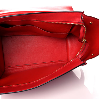 Celine Drummed Calfskin Suede Medium Trapeze Coquelicot 5 of 19