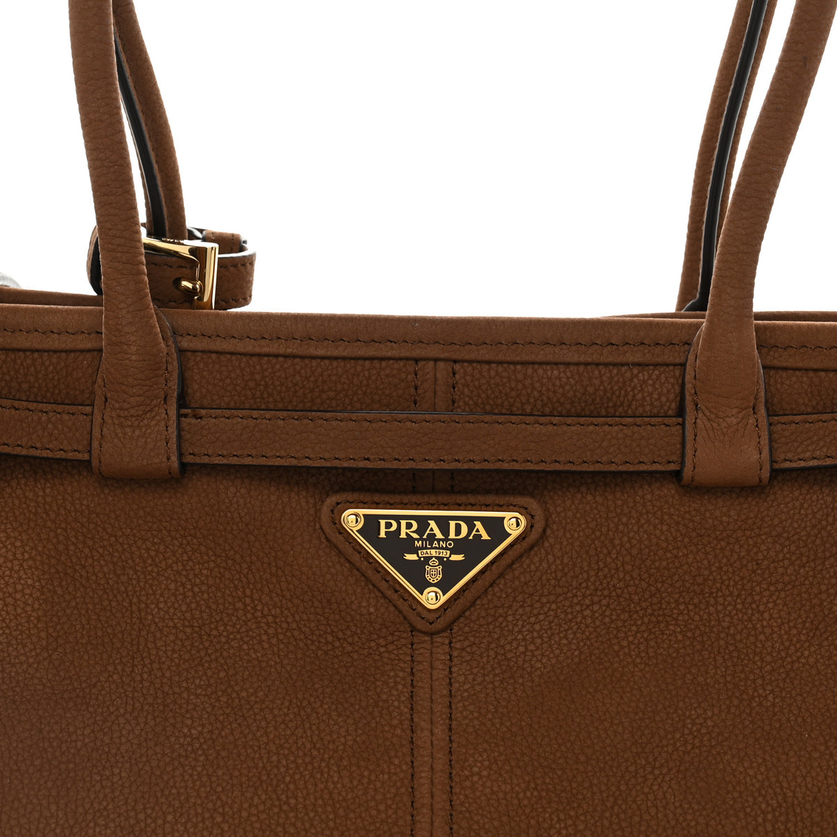 Prada Nubuck Triangle Medium Bonnie Shoulder Bag Cacao 7 of 9