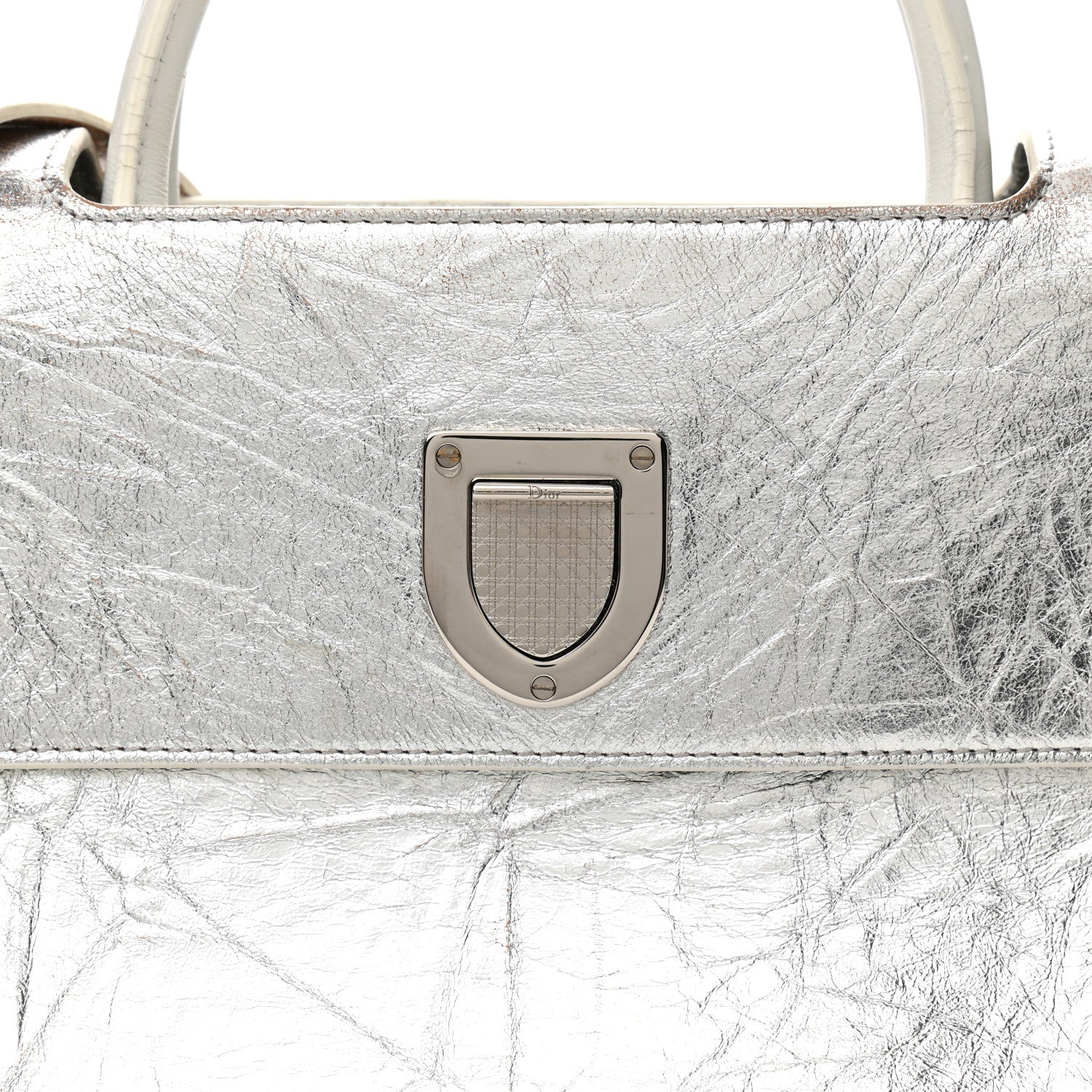 Christian Dior Metallic Calfskin Medium Diorever Flap Silver 9 of 16