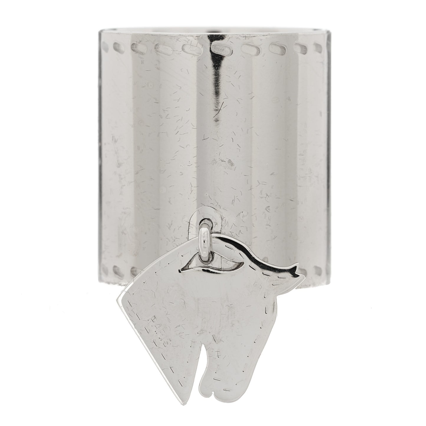 Palladium Tete de Cheval Horse Charm Scarf Ring