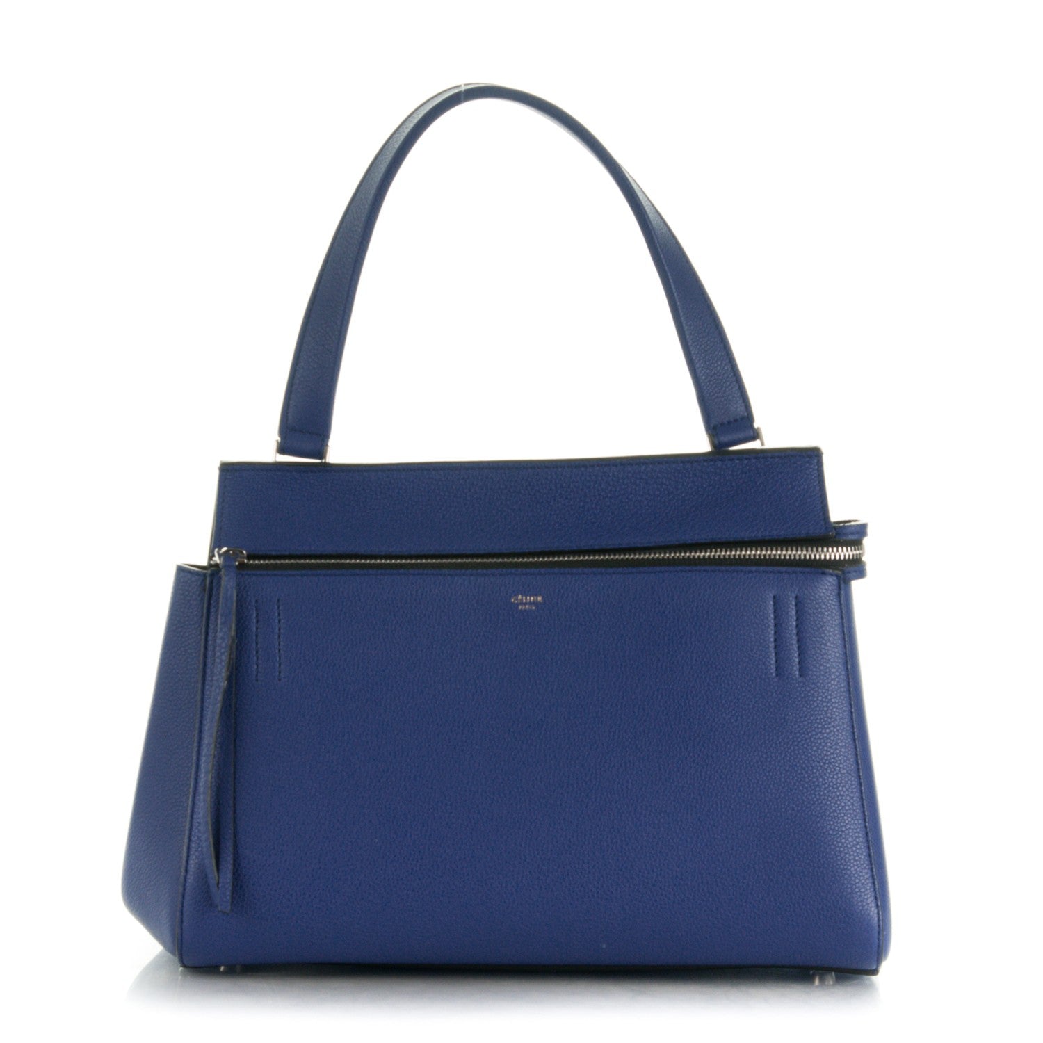 Celine Drummed Calfskin Small Edge Shoulder Bag Indigo 1 of 10