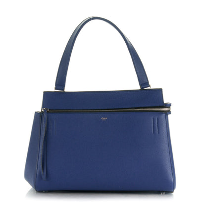Celine Drummed Calfskin Small Edge Shoulder Bag Indigo 1 of 10