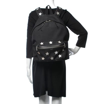 Saint Laurent Canvas Stars Print Hunting Backpack Black Silver 2 of 10