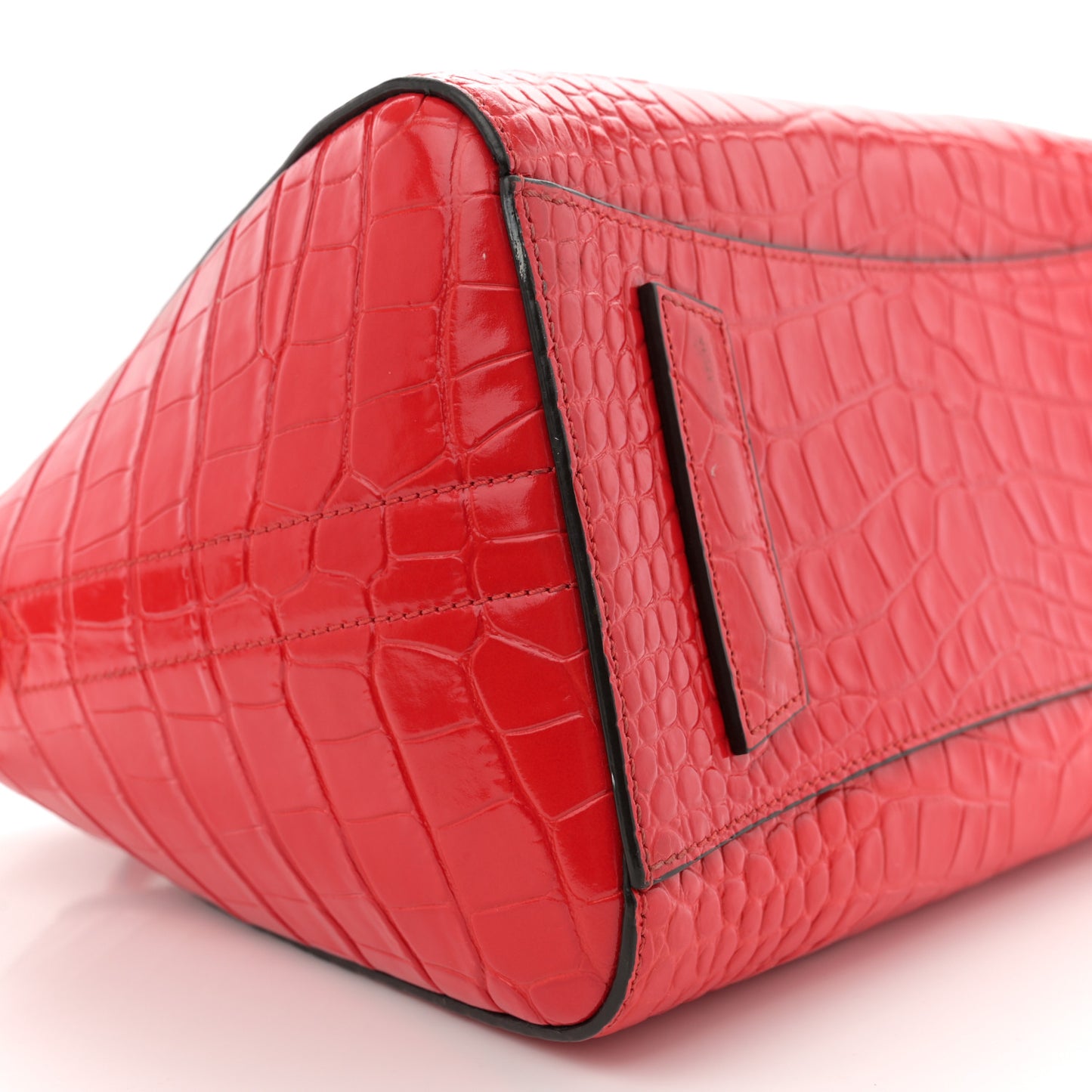 Calfskin Crocodile Embossed Small Antigona Red