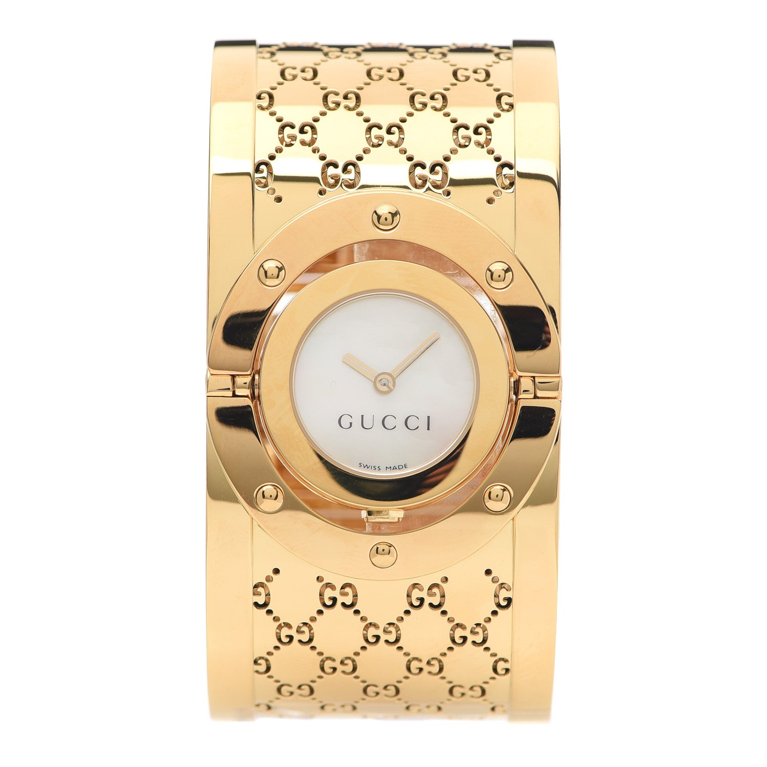 Gucci Stainless Steel Mother of Pearl 33mm Twirl Quartz Watch 1 of 5