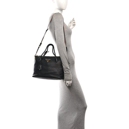 Prada Vitello Daino Tote Black 2 of 9