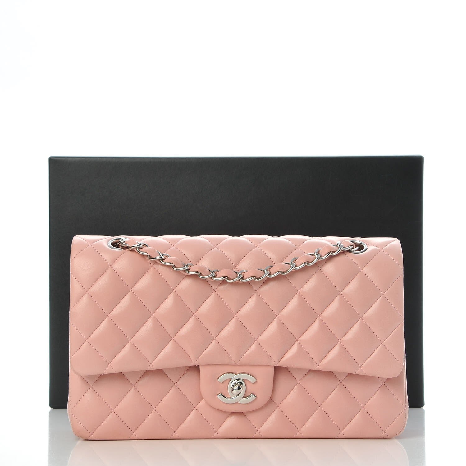 Chanel Lambskin Quilted Medium Double Flap Light Pink 14 of 14
