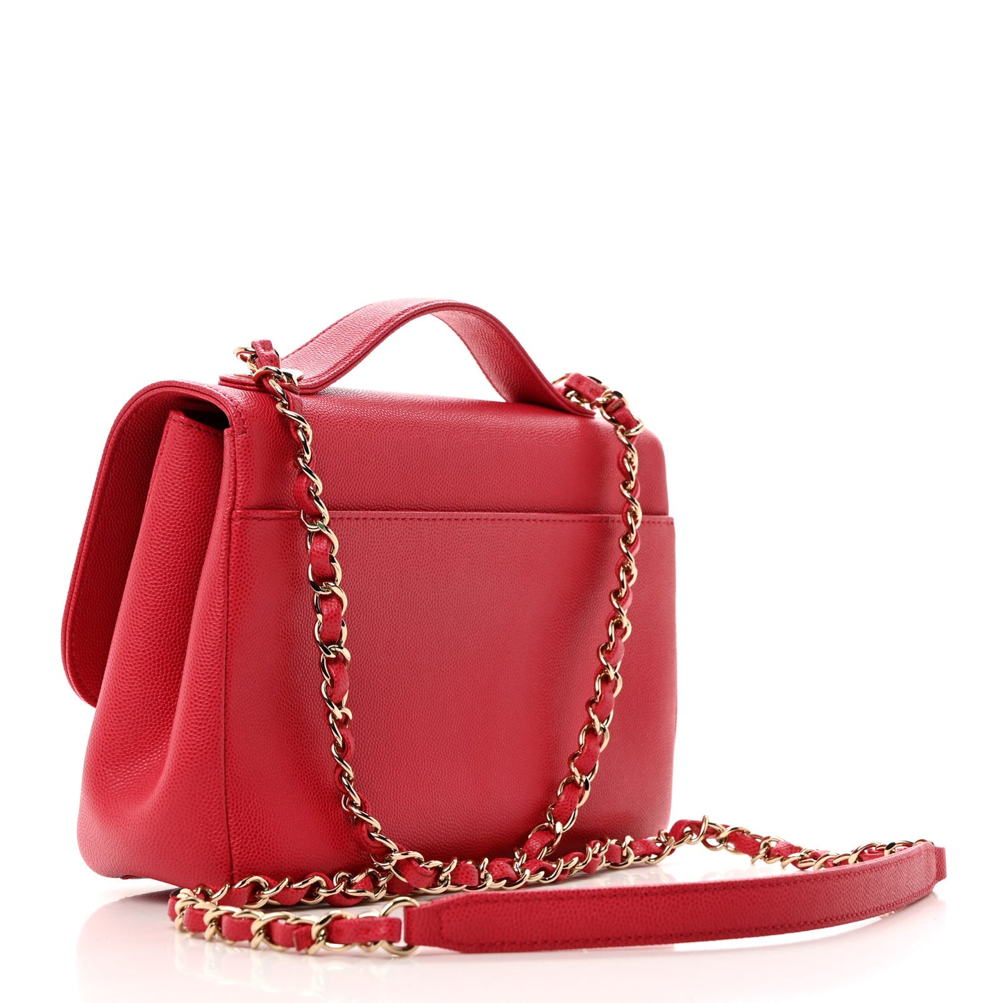Caviar Quilted Medium Business Affinity Flap Red