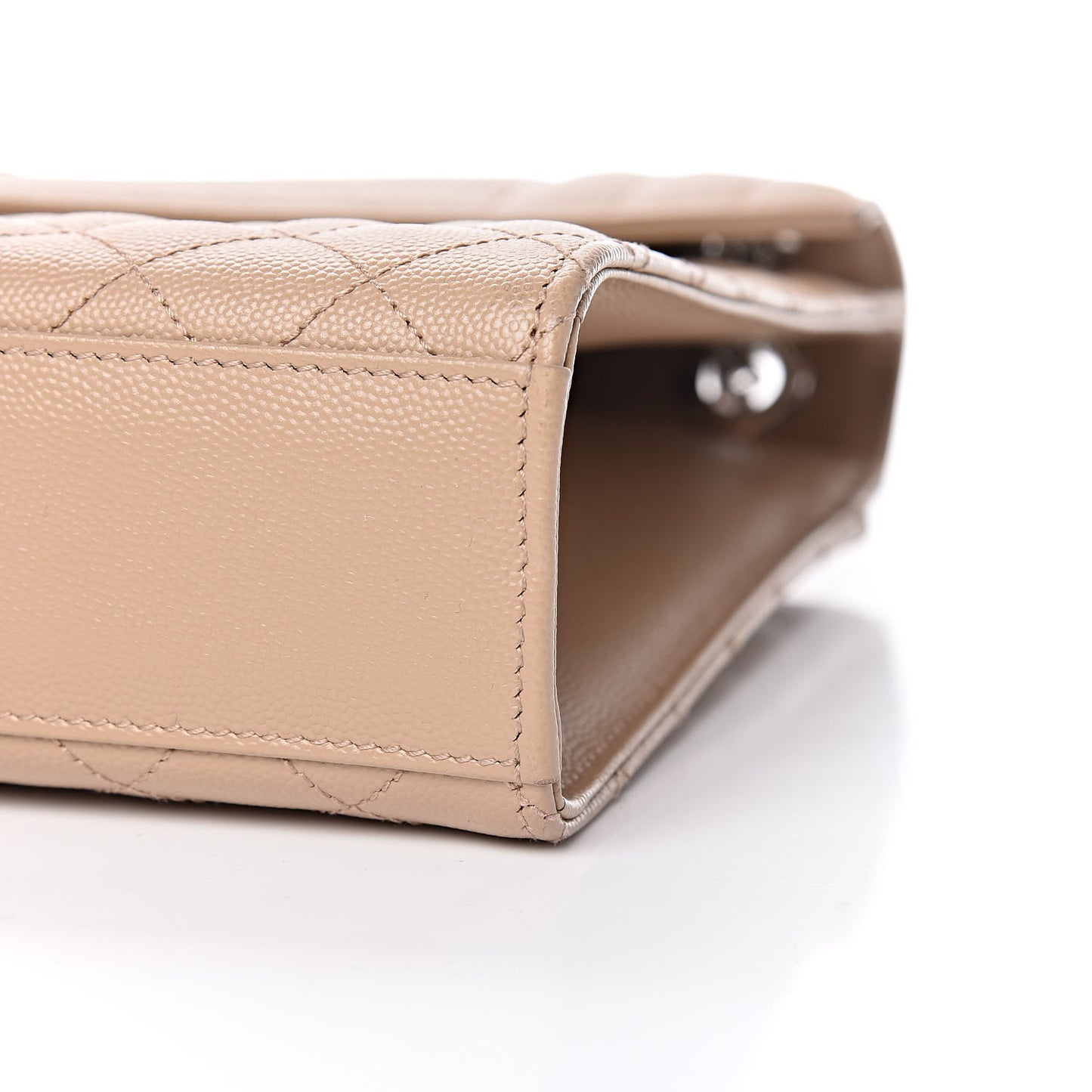 Grain De Poudre Large Tri-Quilt Monogram Satchel Dark Beige