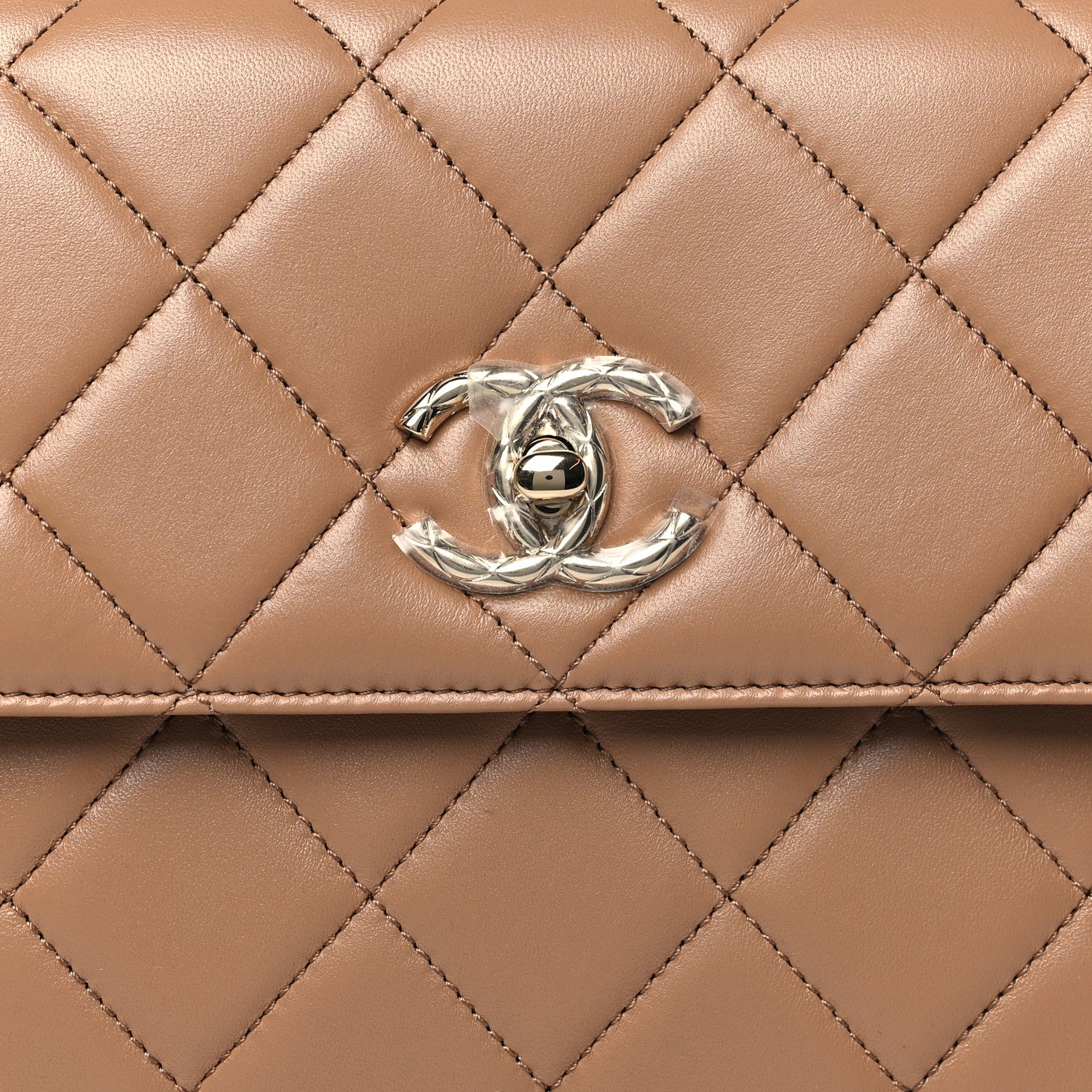 Chanel Lambskin Quilted Small Trendy CC Dual Handle Flap Bag Dark Beige 8 of 11