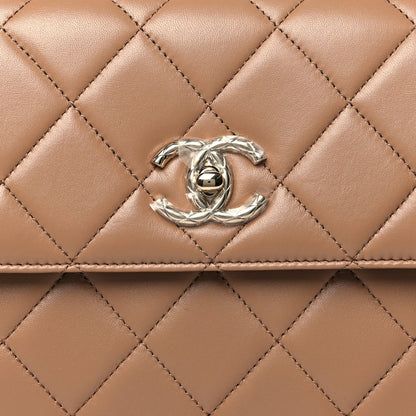 Chanel Lambskin Quilted Small Trendy CC Dual Handle Flap Bag Dark Beige 8 of 11