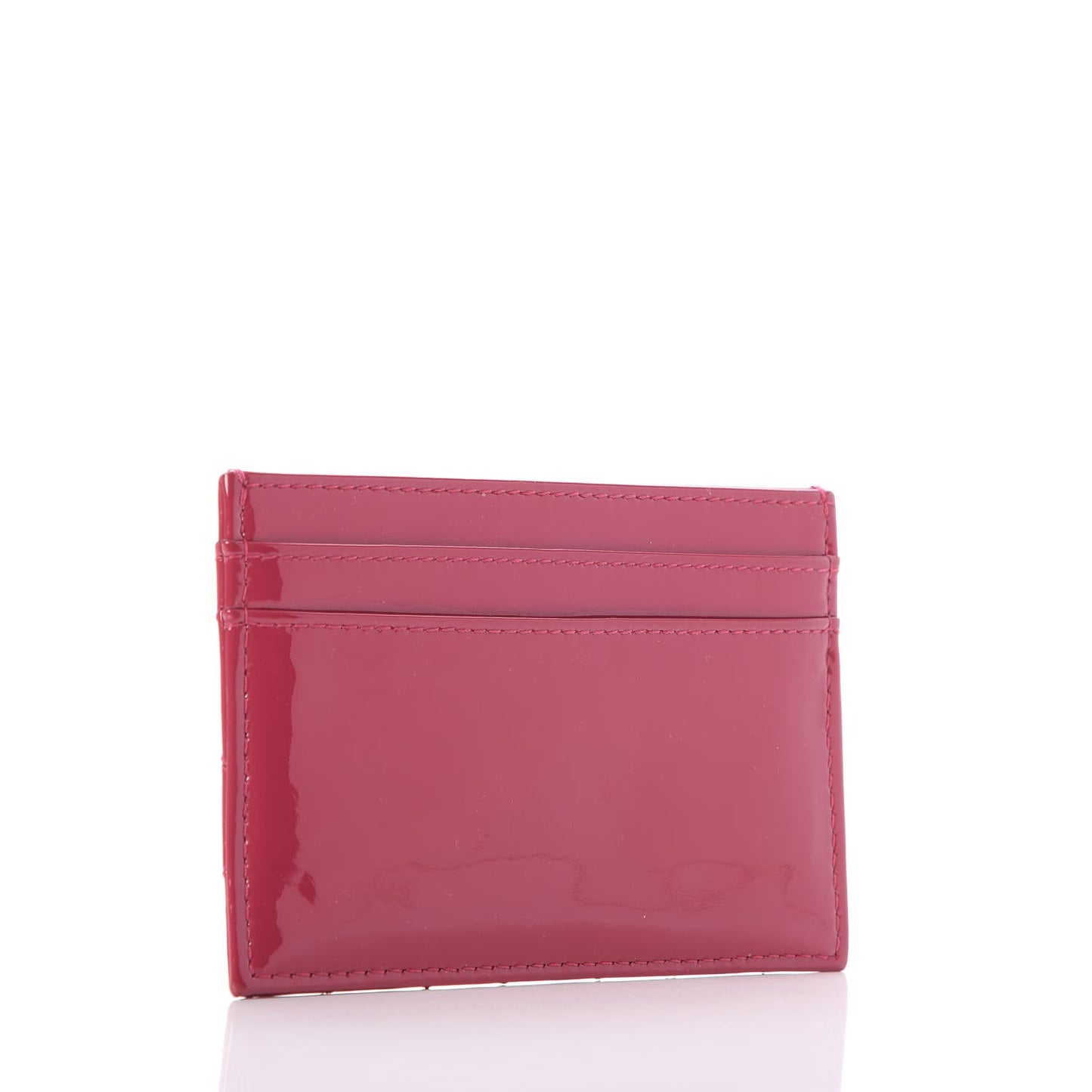 Patent Quilted Brilliant Card Holder Pink