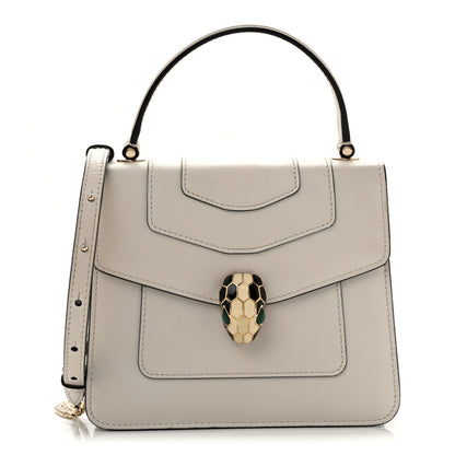 Bulgari Calfskin Serpenti Forever Top Handle White 1 of 14