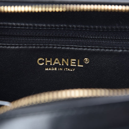 Chanel Lambskin Chevron Quilted Small Trendy CC Bowling Bag Black 7 of 14