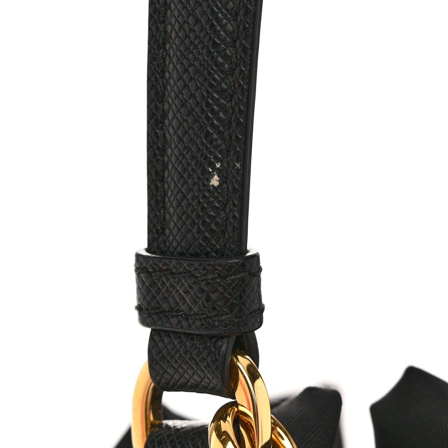 Saffiano Tessuto Nylon Mini Bucket Crossbody Bag Black