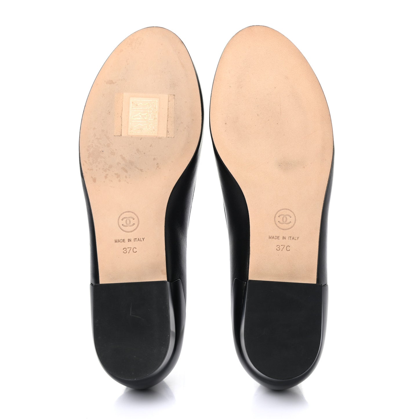 Lambskin Camellia Ballerina Flats 37 Black