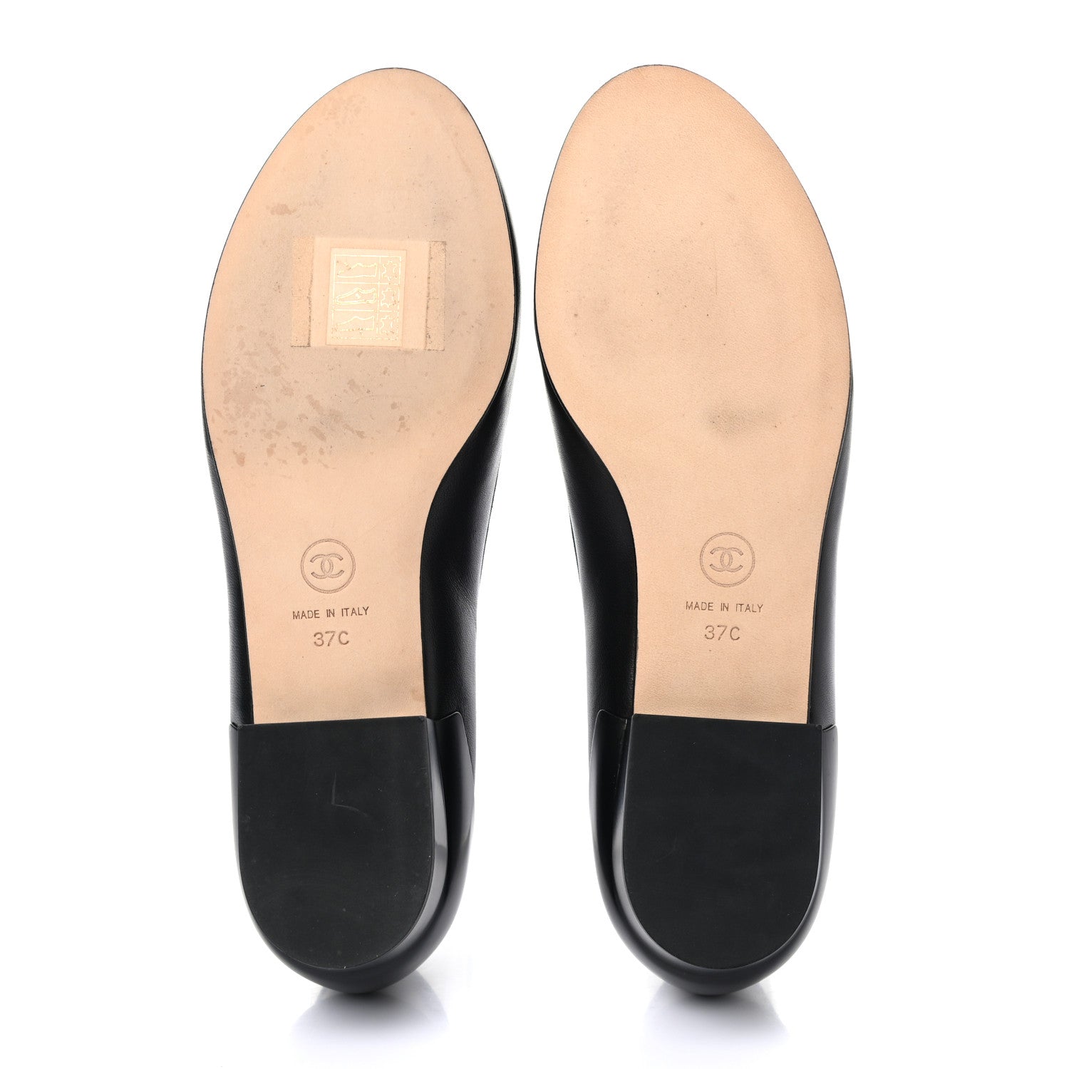 Chanel Lambskin Camellia Ballerina Flats 37 Black 5 of 10