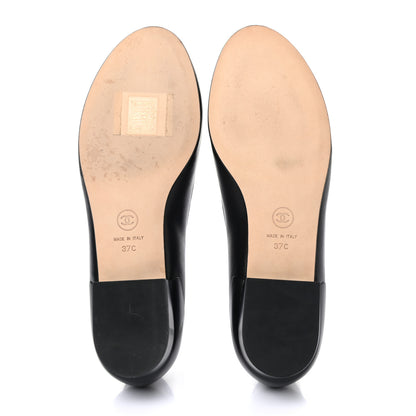 Chanel Lambskin Camellia Ballerina Flats 37 Black 5 of 10
