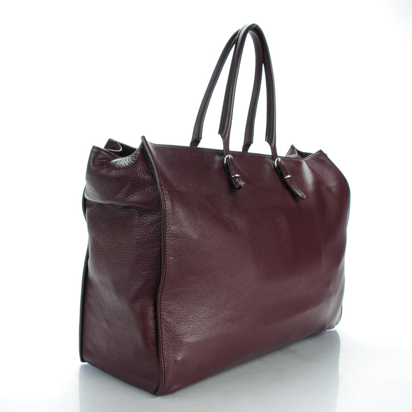 Veau Papier A4 Tote Rouge Aubergine