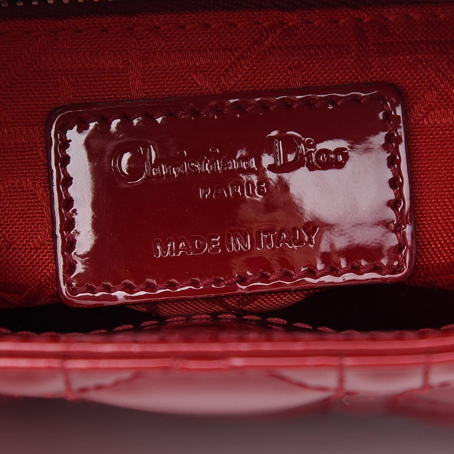 Christian Dior Patent Cannage Mini Lady Dior Red 5 of 7