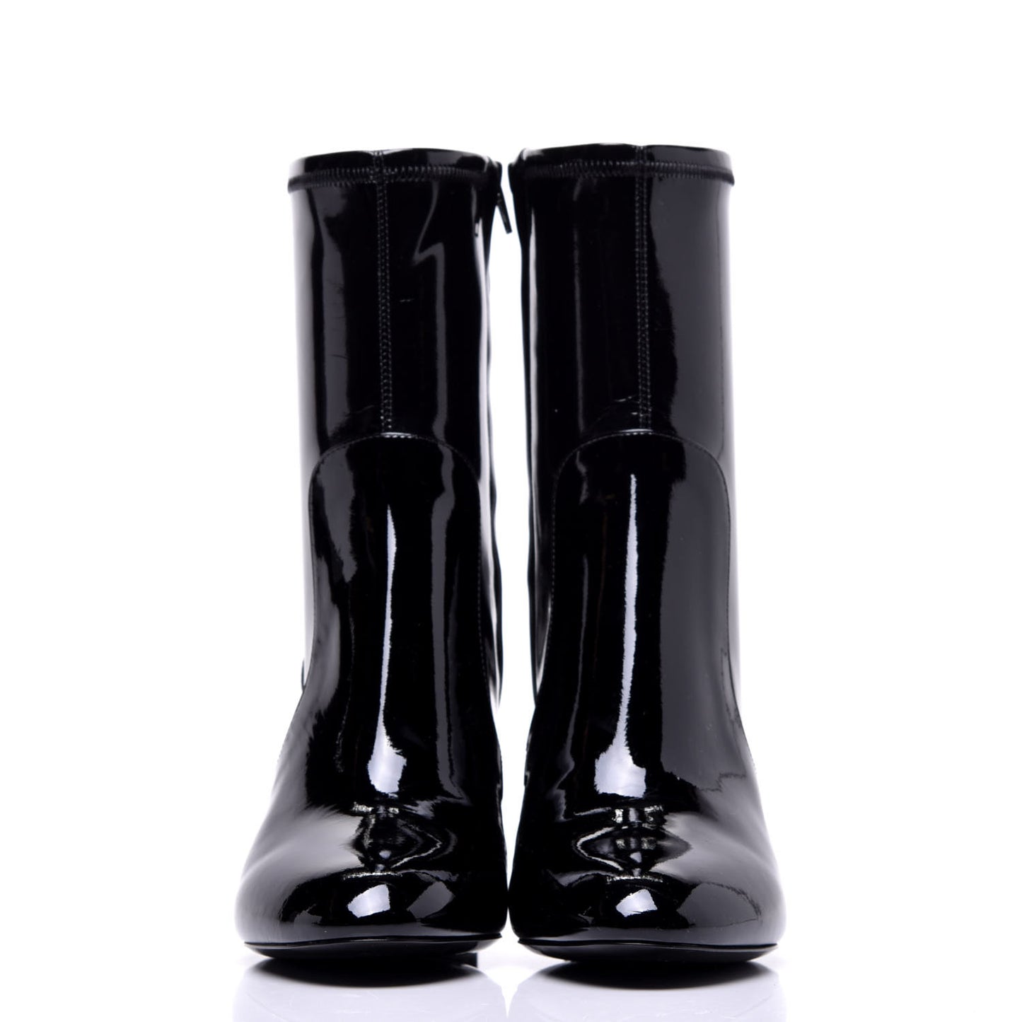 Patent Silhouette Ankle Boots 37 Black