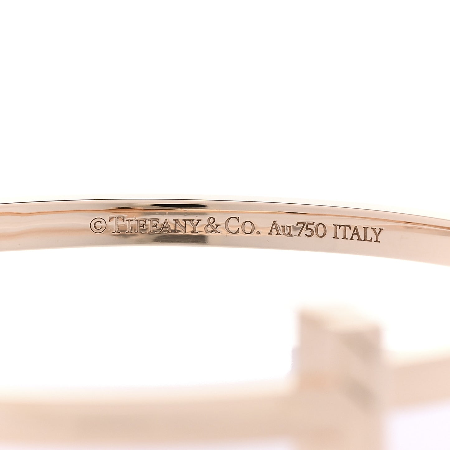 18K Rose Gold Narrow T T1 Hinged Bangle Bracelet